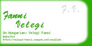 fanni velegi business card